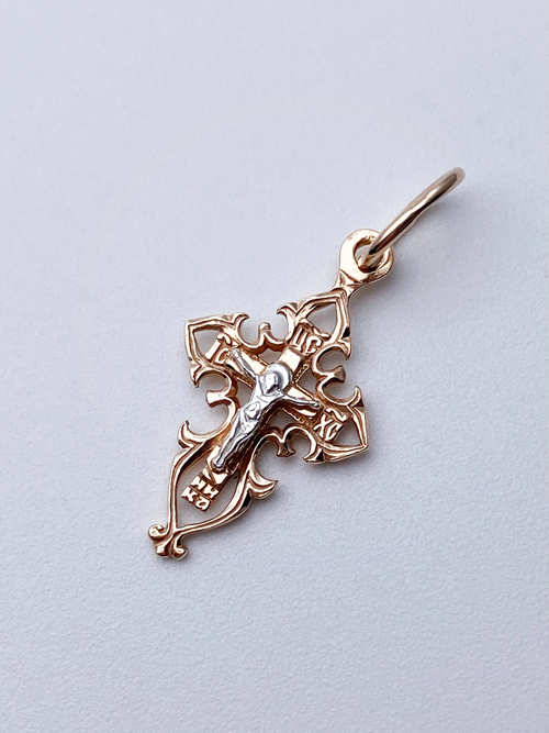 Крест из серебра/Позолота/С подвижным ухом