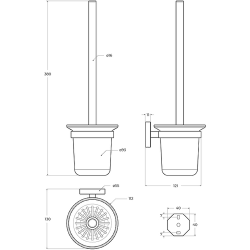 Ершик для унитаза Cezares Relax RELAX-TBS-V-01 Хром