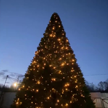 Ствольная елка с гирляндой встроенной «Изящная» (Литая хвоя) от 3 м до 8 м