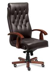 Кресло для руководителя Darwin A темно-коричневая кожа