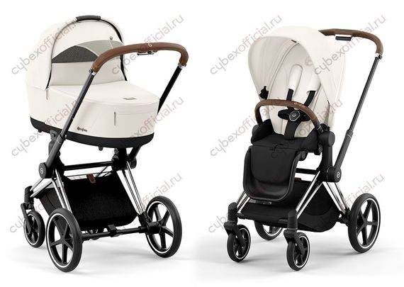 Детская коляска Cybex Priam IV 2 в 1 Off White шасси Chrome