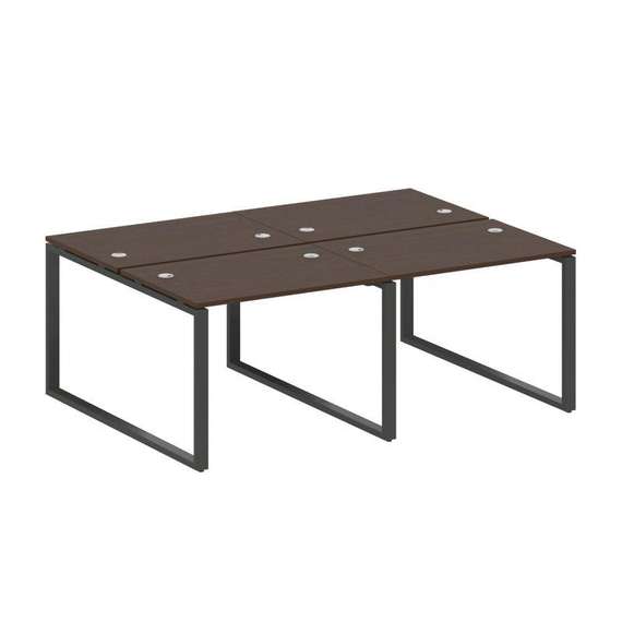 Metal System Рабочая станция на 4 места на О-образном м/к БО.СМ-4.1 Венге Цаво/Металл Антрацит 2000*