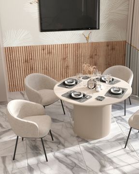 Стол обеденный Boston 120*75 молочный