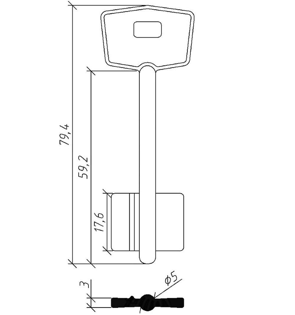 Заготовка сувальдного ключа 10603 MTR 5G