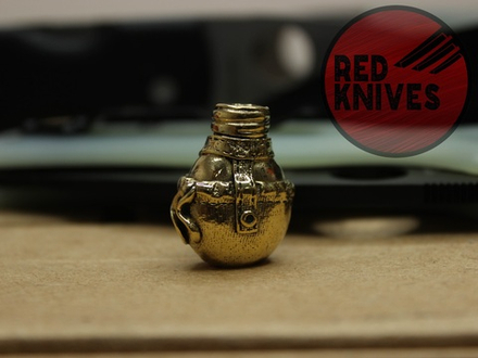 Бусина темлячная "Фляга", латунь