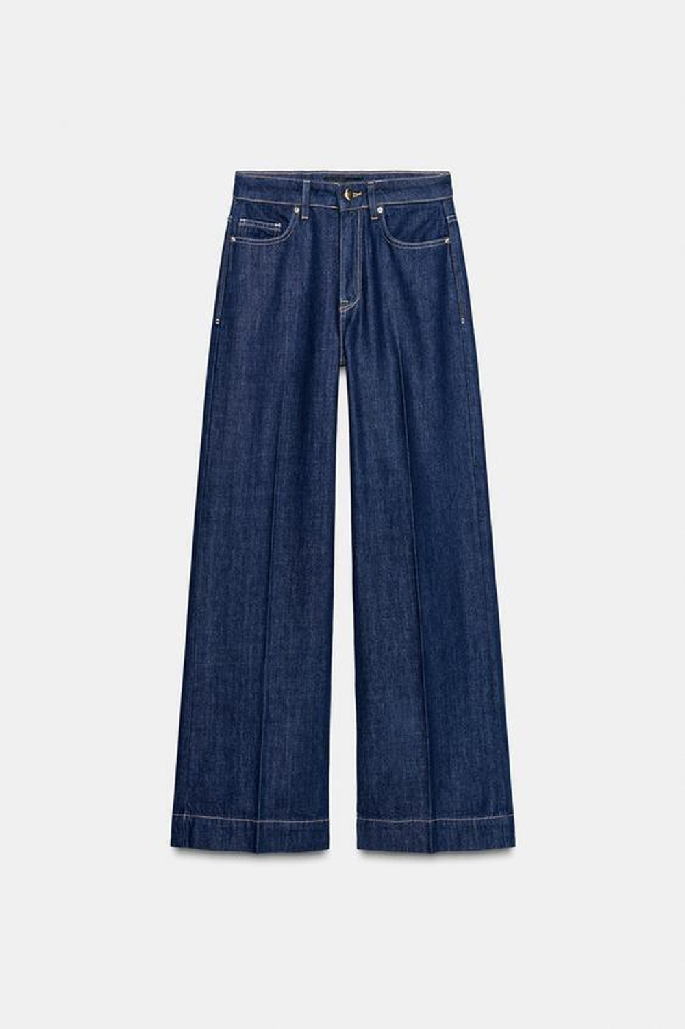 ZARA ДЖИНСЫ Z1975 STRAIGHT С ВЫСОКОЙ ПОСАДКОЙ, ВЫЦВЕТШИЙ СИНИЙ