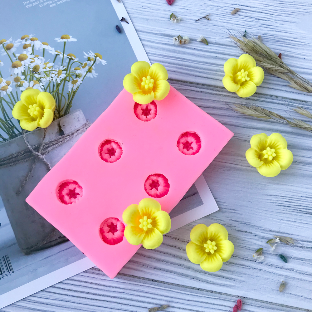 Силиконовый молд «Лютики 6 в 1»