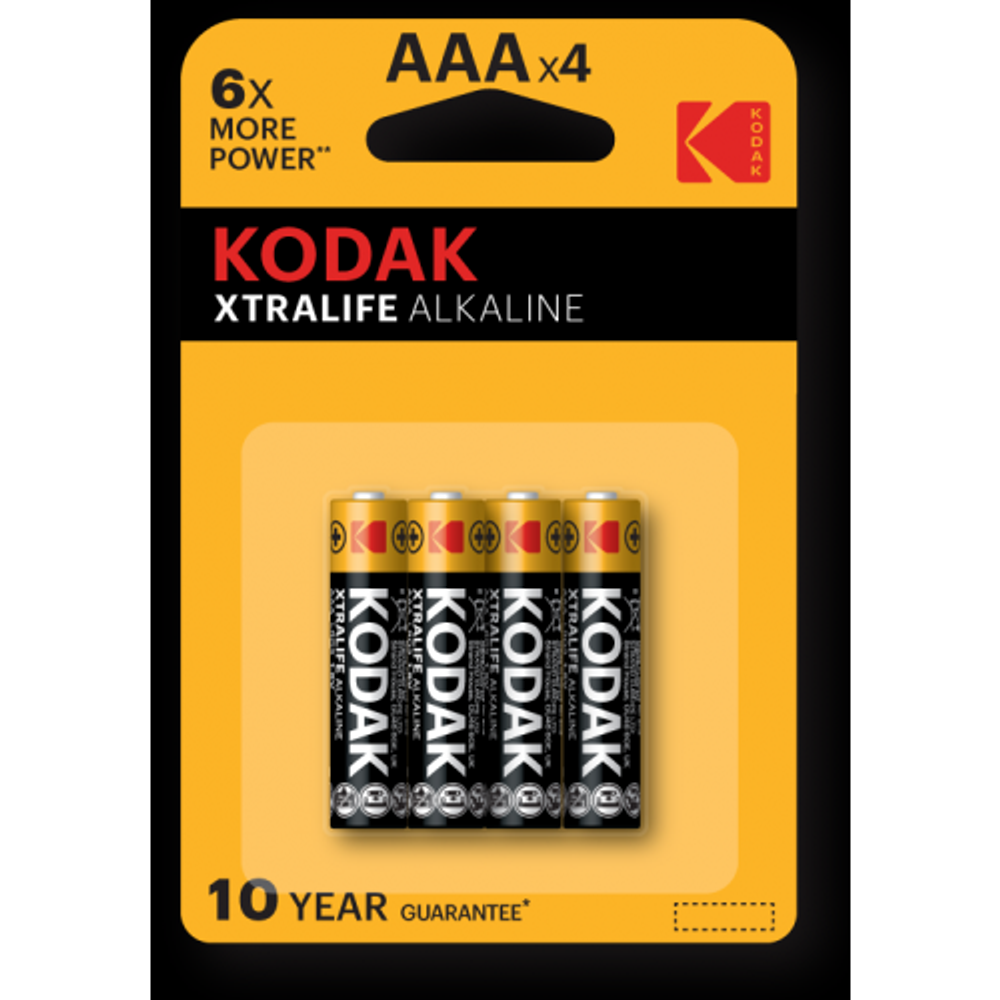 Батарейки Kodak LR03-4BL XTRALIFE Alkaline [K3A-4] | Батарейки Щелочные (Алкалиновые)