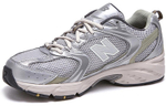 New Balance NB 530 millennium style comfortable fabric leather shock absorption, non-slip, wear-resistant, breathable, lightweight, low-cut casual running shoes for men and women with the same style light gray