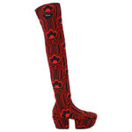 PRADA Over the knee Boots 7cm Women"s Black Red