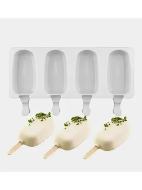 Форма для эскимо 4 ячейки (9х5см) гладкое