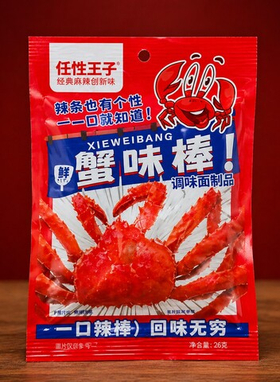 Соевая закуска Пряные палочки Xieweibang, 21 гр красный краб