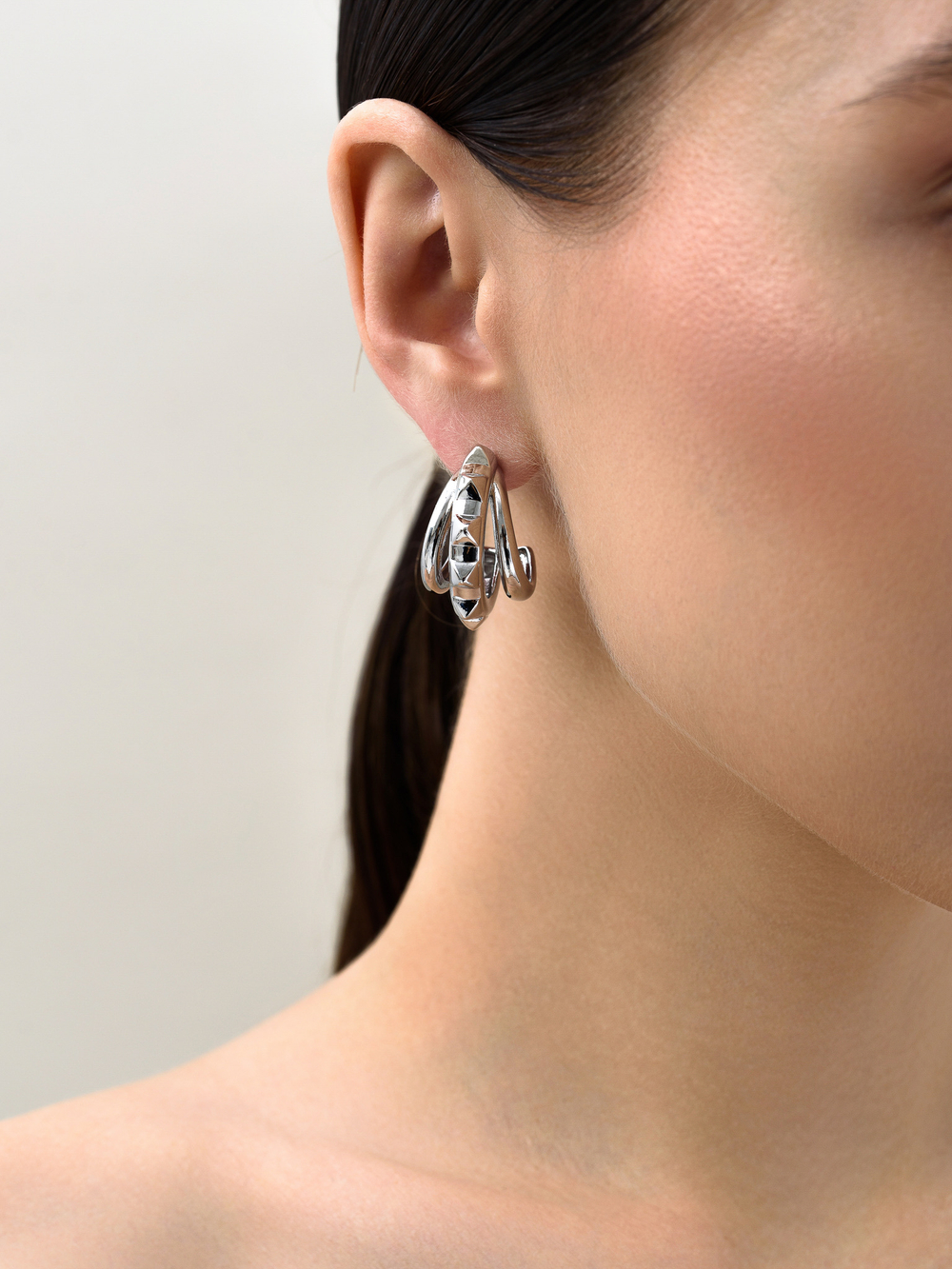 Серьги "Triple thorns" Silver