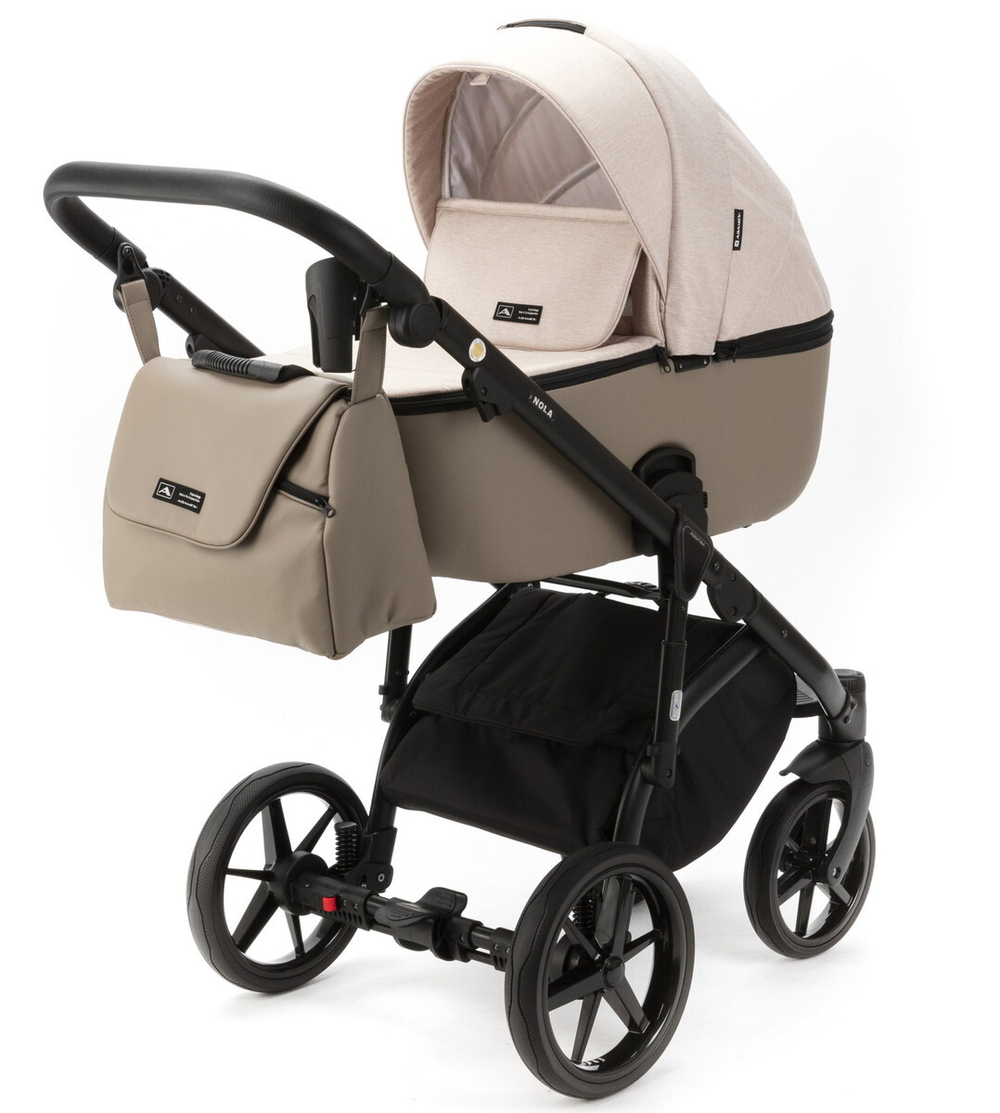 Детская коляска Adamex Nola 2 в 1 N-PS160 (БЕЖ + Т.БЕЖ. КОЖА)