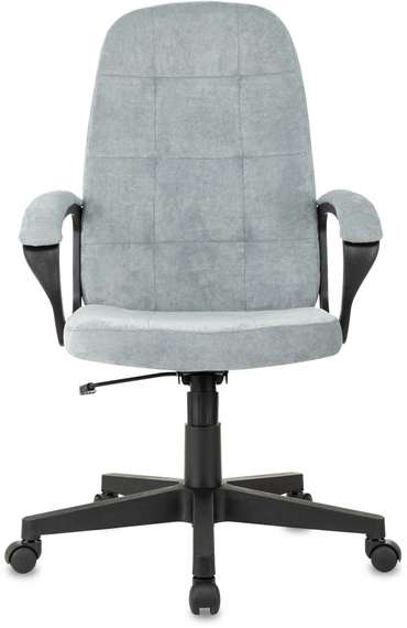 Кресло руководителя Бюрократ CH 002 Fabric серо-голубой Light-28 крестов. пластик