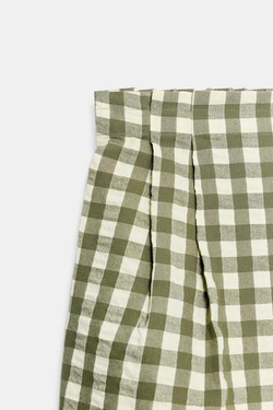 ZARA ШОРТЫ В КЛЕТКУ ВИШИ, МЯГКИЙ ЗЕЛЕНЫЙ