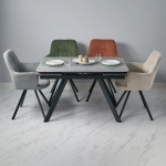 Стол Bradex Home Arthur раскладной 120-184x80x75см, керамогранит серый мрамор Greys Grey, чёрный