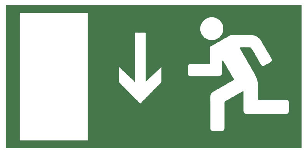 Знак Е-10 "Указатель двери эвакуационного выхода (левосторонний)"