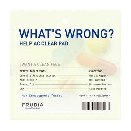 FRUDIA Очищающие пэды для проблемной кожи What's Wrong 4г