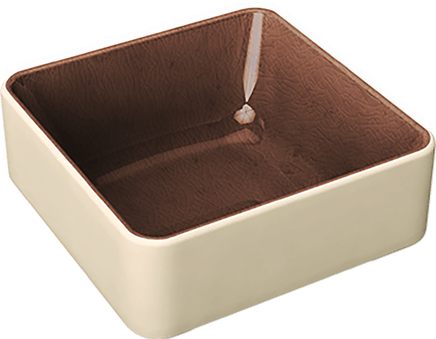 NARA BROWN - Салатник с декором квадратный d=9х9, h=4,3 см 190 мл; цвет: бежево-коричневый; керамика