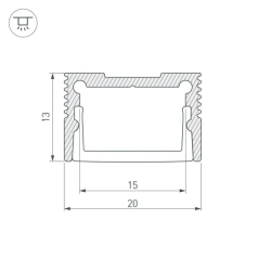 Профиль SL-SLIM20-H13-2000 WHITE (Arlight, Алюминий) 037113
