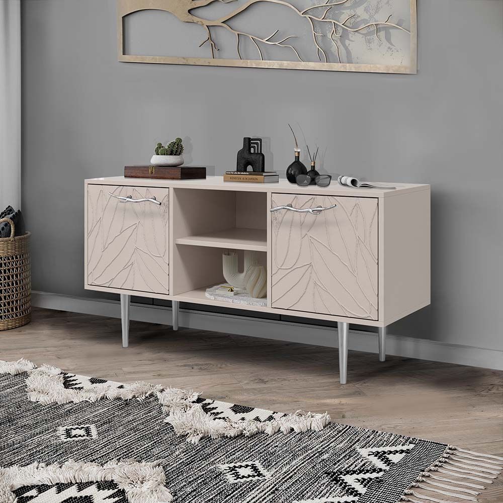 Тумба под ТВ Арт Колор leaves 117см Стайл Сильвер Серый агат