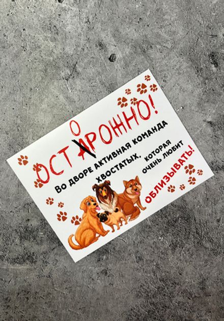 Табличка на дом Осторожно злая собака