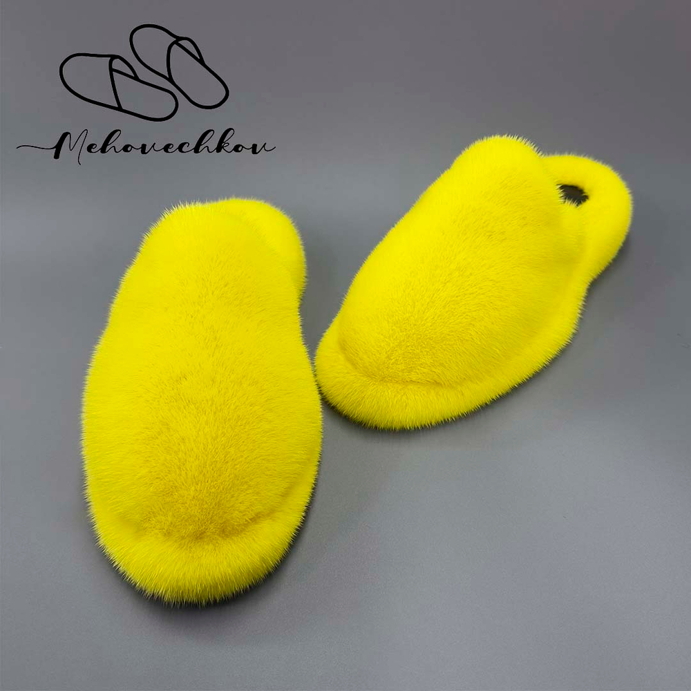 Мюли из меха норки | Лимон