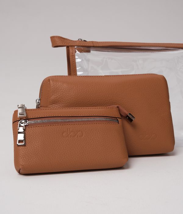 Набор косметичек DBR 15-89 коричневый лист