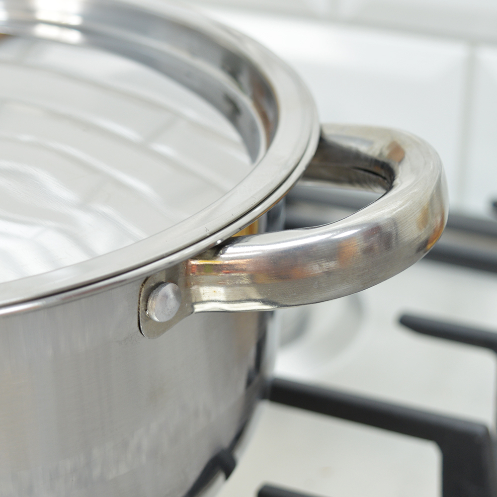 Кастрюля 2,3л 22см из нержавеющей стали, индукционное дно