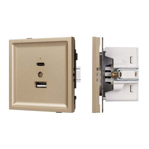Механизм USB розетки SCT-TENDO-MUAC-SFPL-GD (5V, 3A, QC3) Arlight 054537