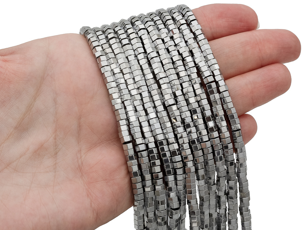 Нить бусин из гематита "Гайка" 3мм