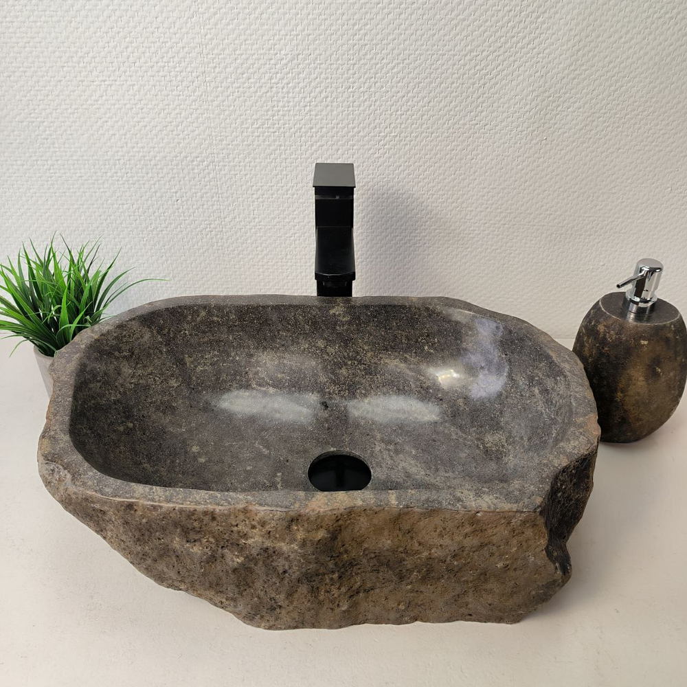 Раковина из речного камня RS-66075 53х34х15 из натурального камня