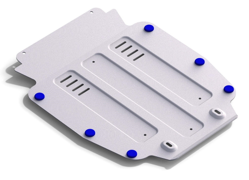 Защита картера Rival для Audi Q7 I рестайлинг (V - все) 2009-2015 (устанавл-ся совместно с 333.0304.3), штампованная, алюминий 4 мм, с крепежом, 333.0305.2