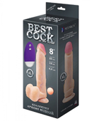 Вибромассажер неоскин Best Cock 8 с пультом ДУ телесный 22 см