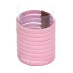 Резинки для волос детские в тубе 9шт «ЗАБАВА», цвет пудровая роза, d-4см (наклейка Кокетка)