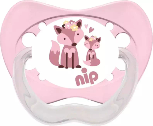 Пустышка силиконовая NIP "Family" 1 шт. лиса размер 1