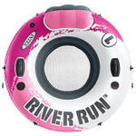 Матрас-круг для плавания Intex 56824 Pink River Run / Надувное кресло Интекс с сетчатым дном и спинкой розовое для бассейна и моря