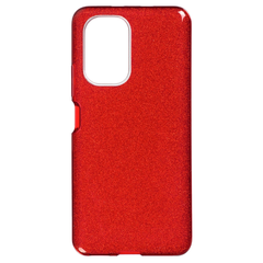 Силиконовый чехол блестящий Sparkle Case Блеск для Xiaomi Poco F3, Mi 11i (Красный)