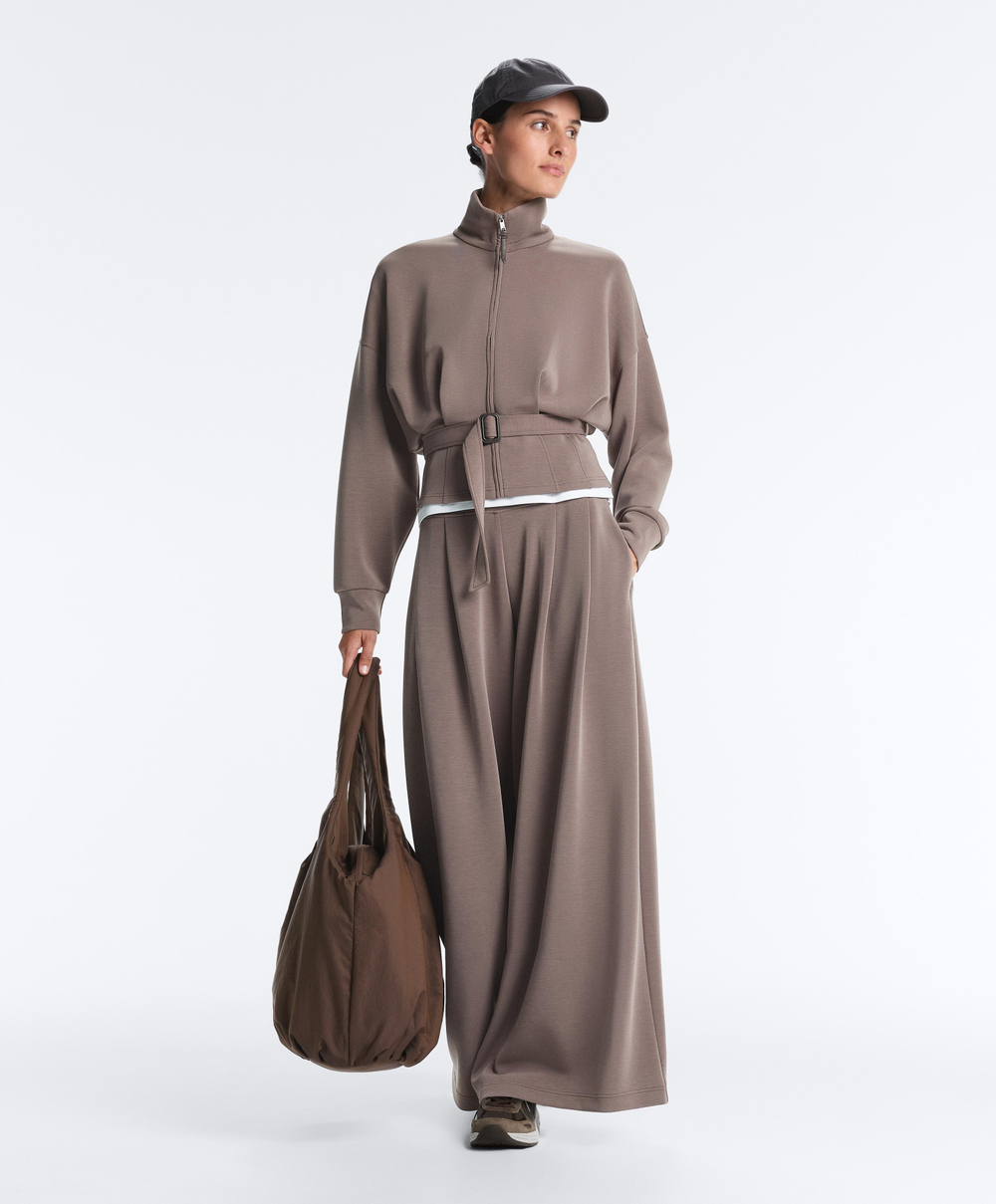 Oysho Мягкая куртка облегающего кроя, серо-коричневый