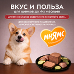 Влажный корм консервы для щенков до 4 месяцев Деликатес СТАРТЕР "Мусс по-французски" паштет из индейки с цукини Мнямс 0,2кг 12 шт