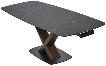Стол М-City DISAUR Бланко (Blanco) 160 Черный мрамор матовый (Matt Black Marble Solid Ceramic, Орех