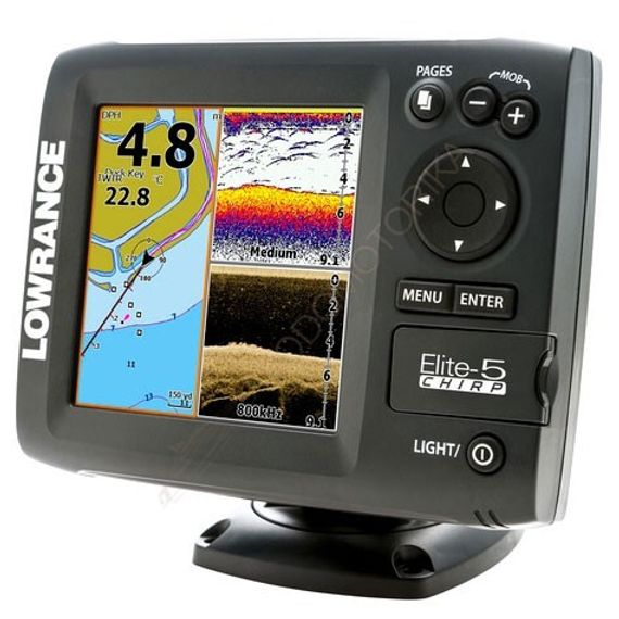 Картплоттер-эхолот Lowrance Elite-5 CHIRP (50/200+455/800kHz)