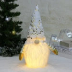 Сувенир новогодний «Лесовичок - Затейник» 41*13 см, Серебро (с подсветкой)