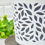 Кашпо Leaves 4л, белый/антрацит