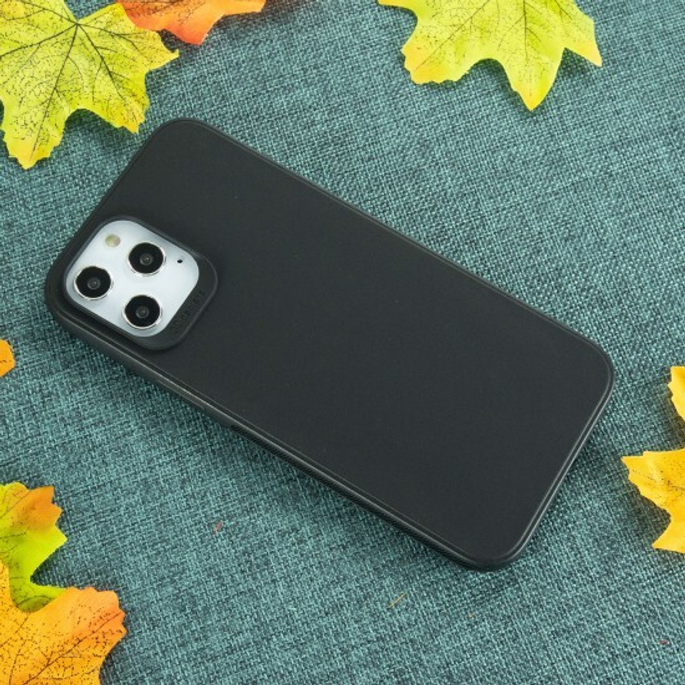 Чехол для iPhone 12 Pro Max черный силиконовый с защитой камеры, 012424 Черный