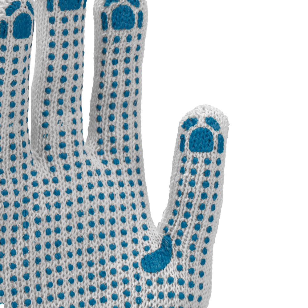 Перчатки х/б, ПВХ покрытие, "Точка", 6 пар в упаковке, 7 класс Россия