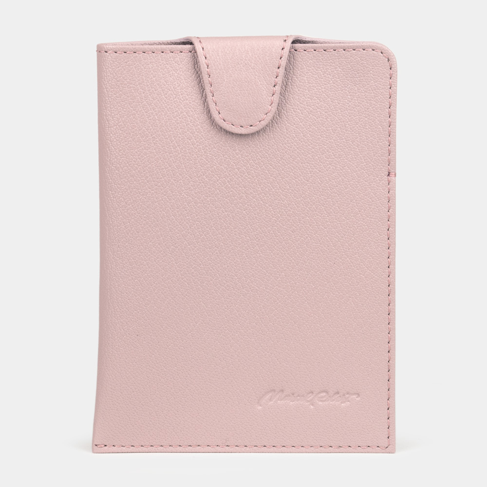 Обложка-кармашек для паспорта London из кожи козы, пудрового цвета