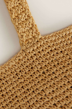 ZARA HOME БУМАЖНАЯ СУМКА-ТОУТ, СВЕТЛО-БЕЖЕВЫЙ