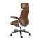 Офисное поворотное кресло 4211 из экокожи коричневого цвета